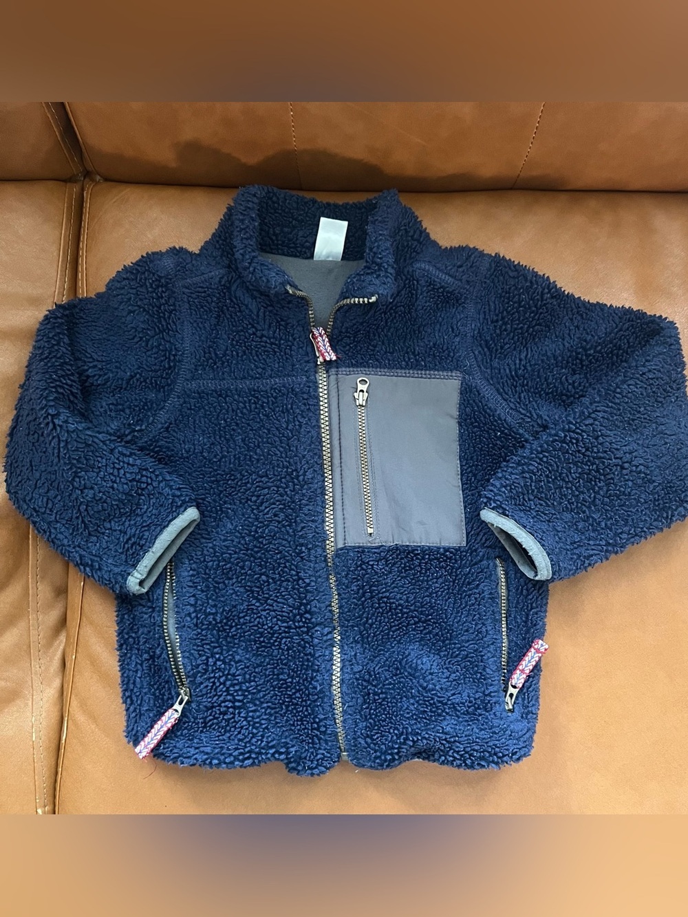 Carter's Navy Sherpa Zip Up Jacket with Zip Pocket Sz 4T
